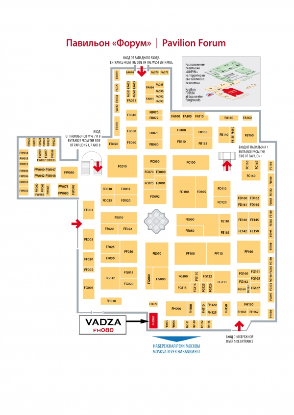 Карта расположения стенда Vadza на выставке Металлообработка 2023